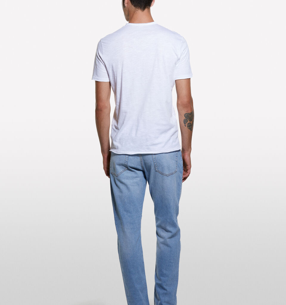 Weißes Henley-T-Shirt - kurzärmeliges t-shirt für herren - Weiss | Sisley image number 2